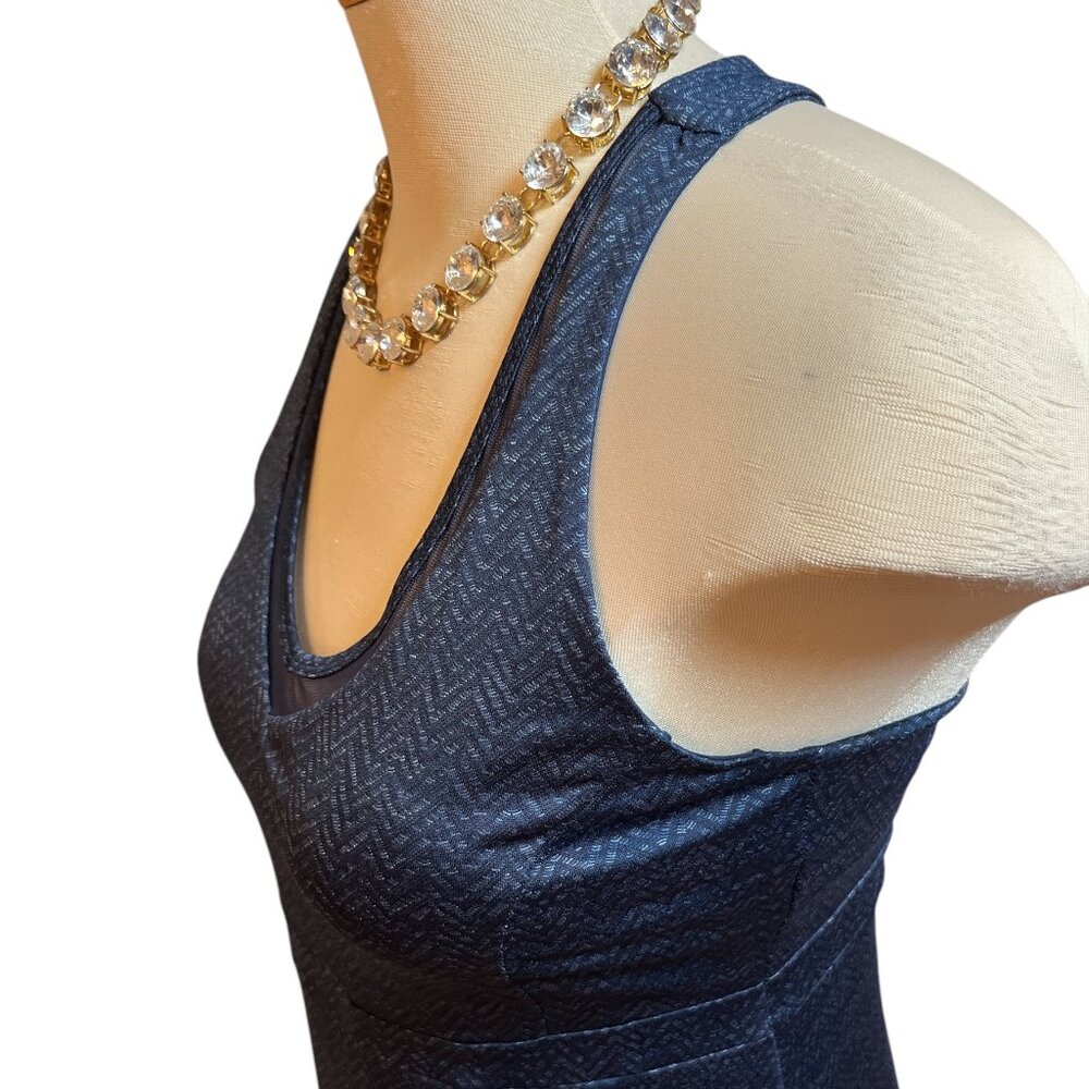 MONDETTA Dress Size Medium Blue Racerback Built in Bra with Inserts Nice Pattern - Picture 6 of 13
